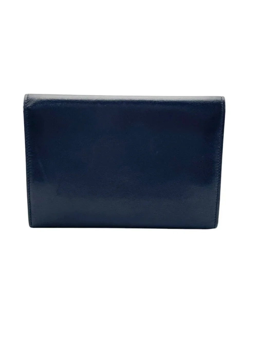 Celine Triomphe Macadam Vintage Fold Wallet Mini Leather Black Gold Classic